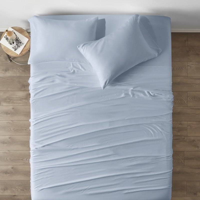 Rayon from Bamboo 4 Piece Bed Sheet Set California King Light Blue A2589