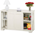 Antique White Kitchen Buffet Cabinet with Sliding Door R306606