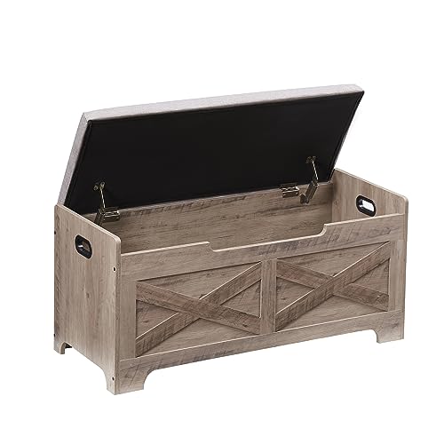 Storage Chest with Safety Hinge Wooden Shoe Bench F1032