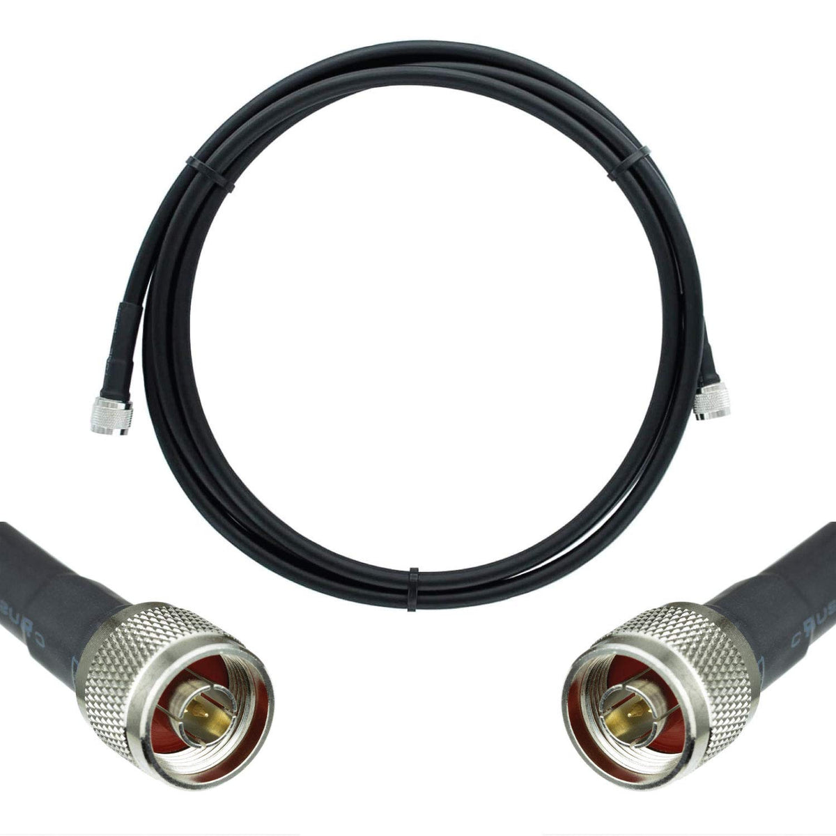 Heavy Duty Ultra Low Loss 50ohm Coaxial Cable 100ft Black N Male to N Male Q4120