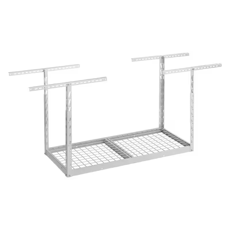 Hammered White Adjustable Height Overhead Garage Storage Rack A8569