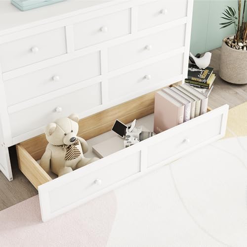 White Full Size Murphy Bed with Charging Station and Drawers S6620