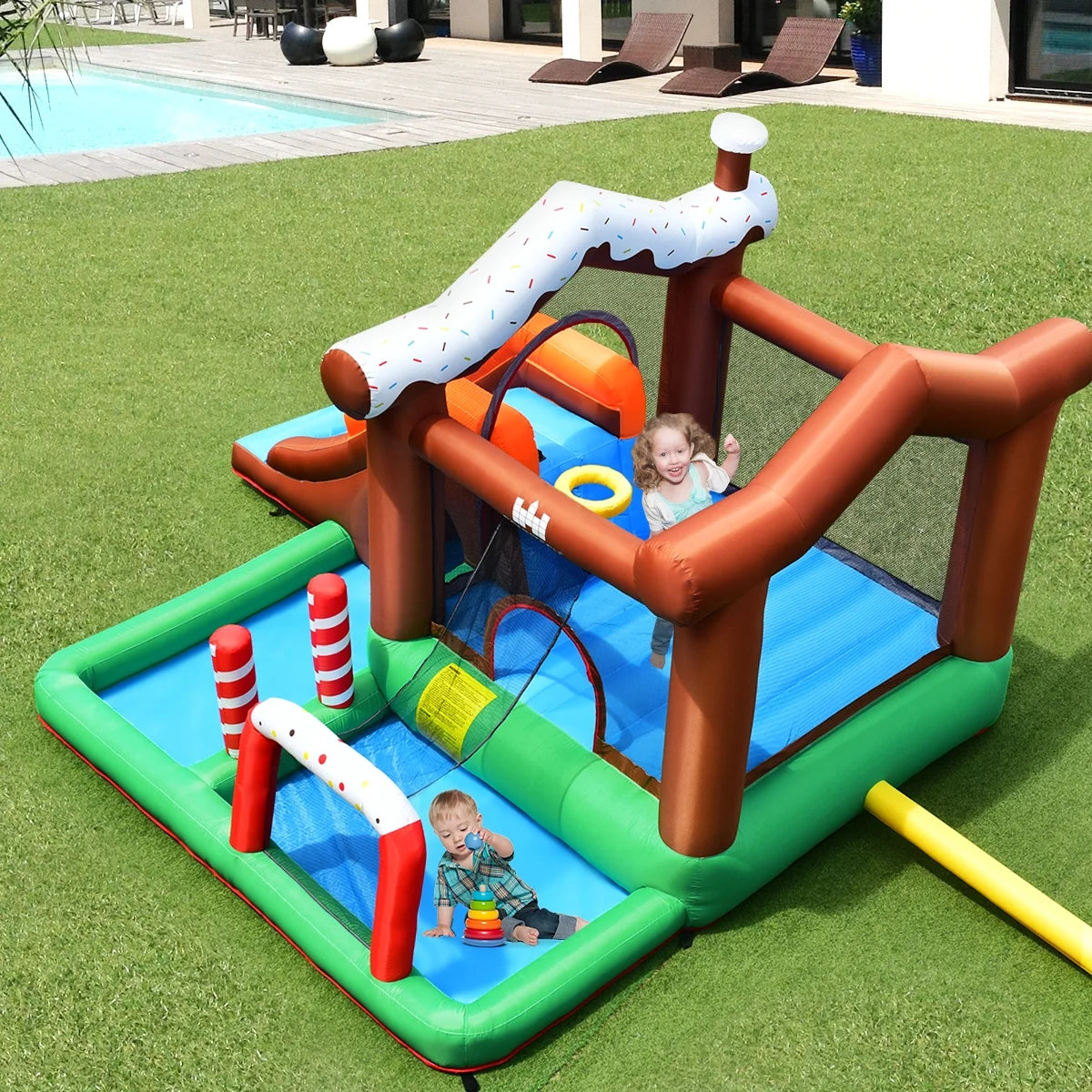 Inflatable Bouncer Snow House with 550W Blower J14201