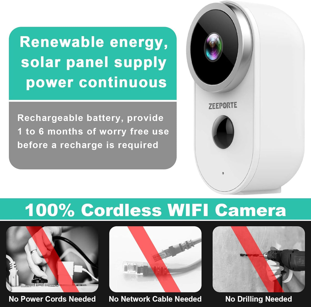 1080P Solar Powered Outdoor Security Camera System with Night Vision X339