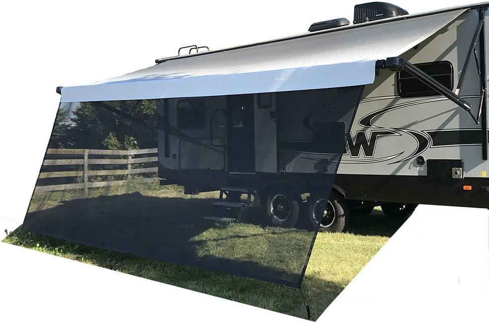 7'X10'3'' Black Mesh RV Awning Sunshade Screen N1981