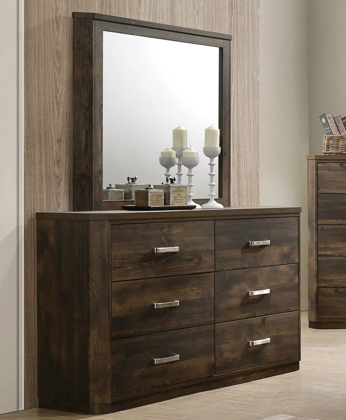 King Bedroom Set 4pc Wooden Furniture X44207