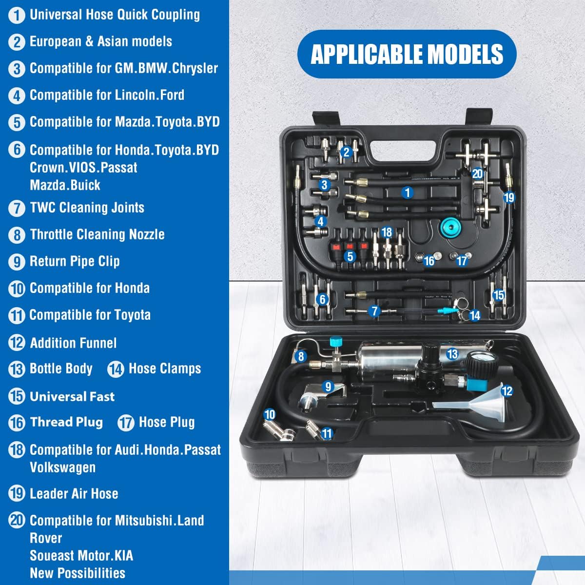 Fuel Injector Cleaner Machine for Gasoline Car, Non-Dismantle Fuel System Cleaner Set T815