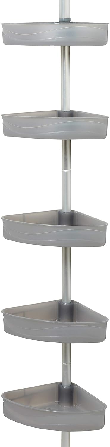 Satin Chrome Tension Pole Shower Caddy B209459