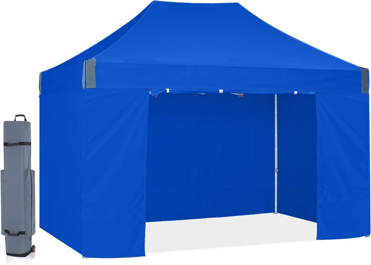 Blue 10'x15' Pop Up Canopy Tent with Removable Sides Walls P440394