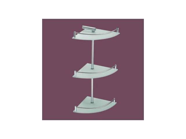 3 Tier Corner Stainless Steel Glass Shelves Y4782