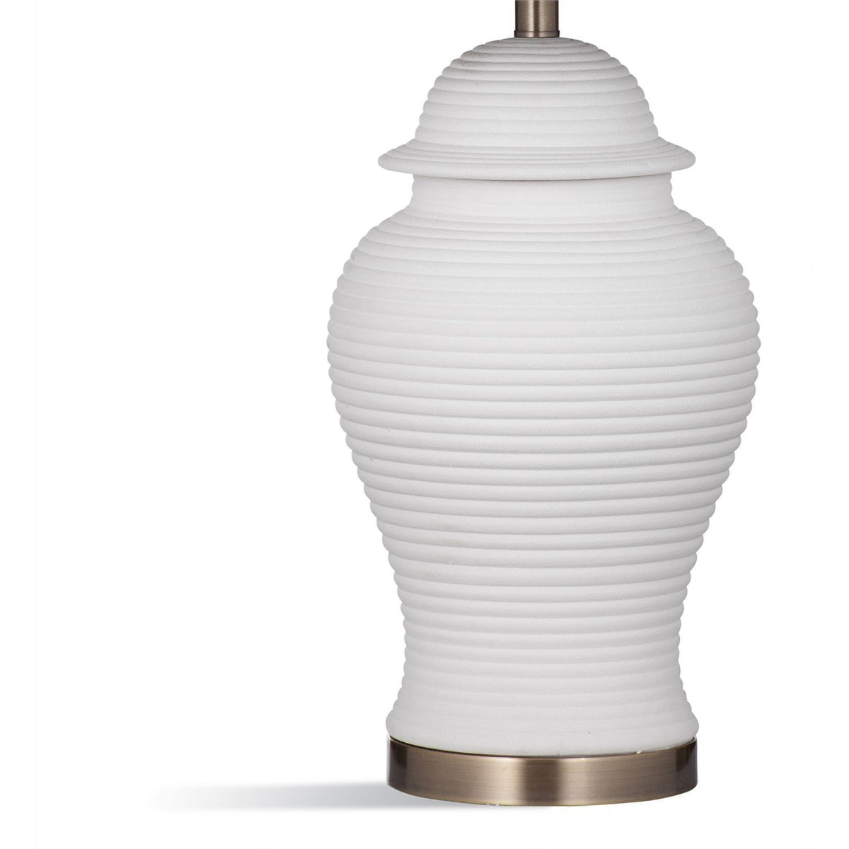 Ceramic Table Lamp with Tapered Shade in White/Gray E718289
