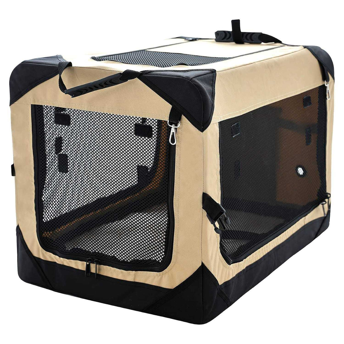 Collapsible Dog Crate 4-Door Foldable Soft Dog Kennel C391398
