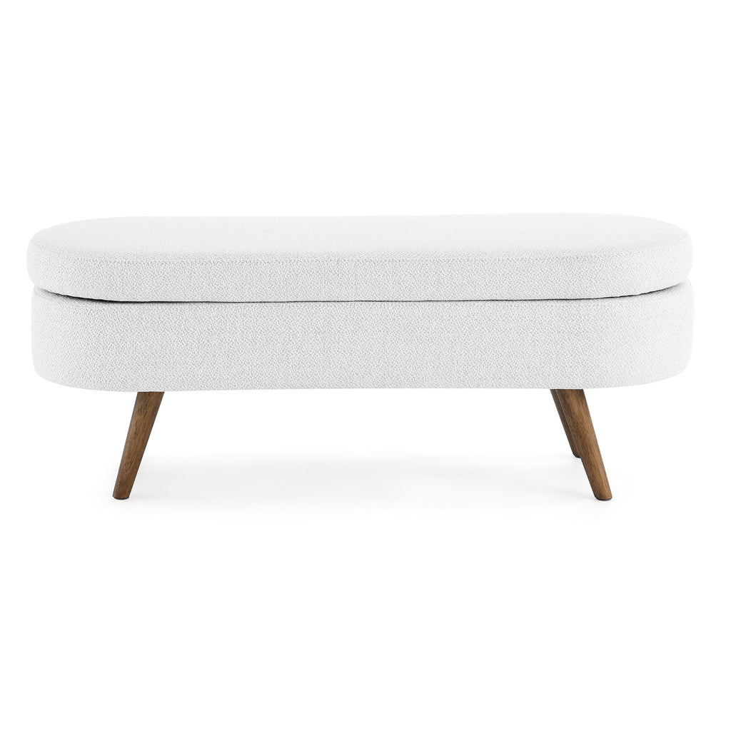 Oval Storage Bench with Rubber Wood Legs L393212