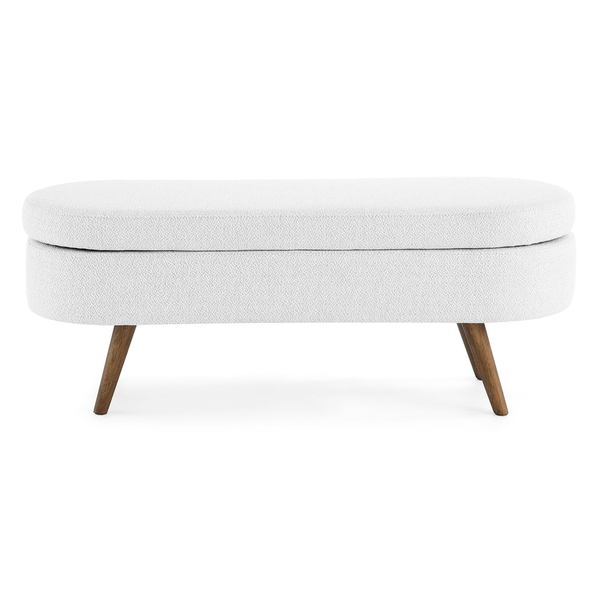 Oval Storage Bench with Rubber Wood Legs L393212