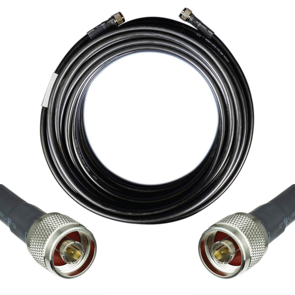 Heavy Duty Ultra Low Loss 50ohm Coaxial Cable 100ft Black N Male to N Male Q4120