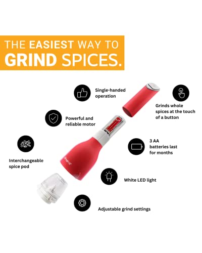 Battery-Operated Pepper Mill & Spice Grinder with Ceramic Grinding Elements I914382