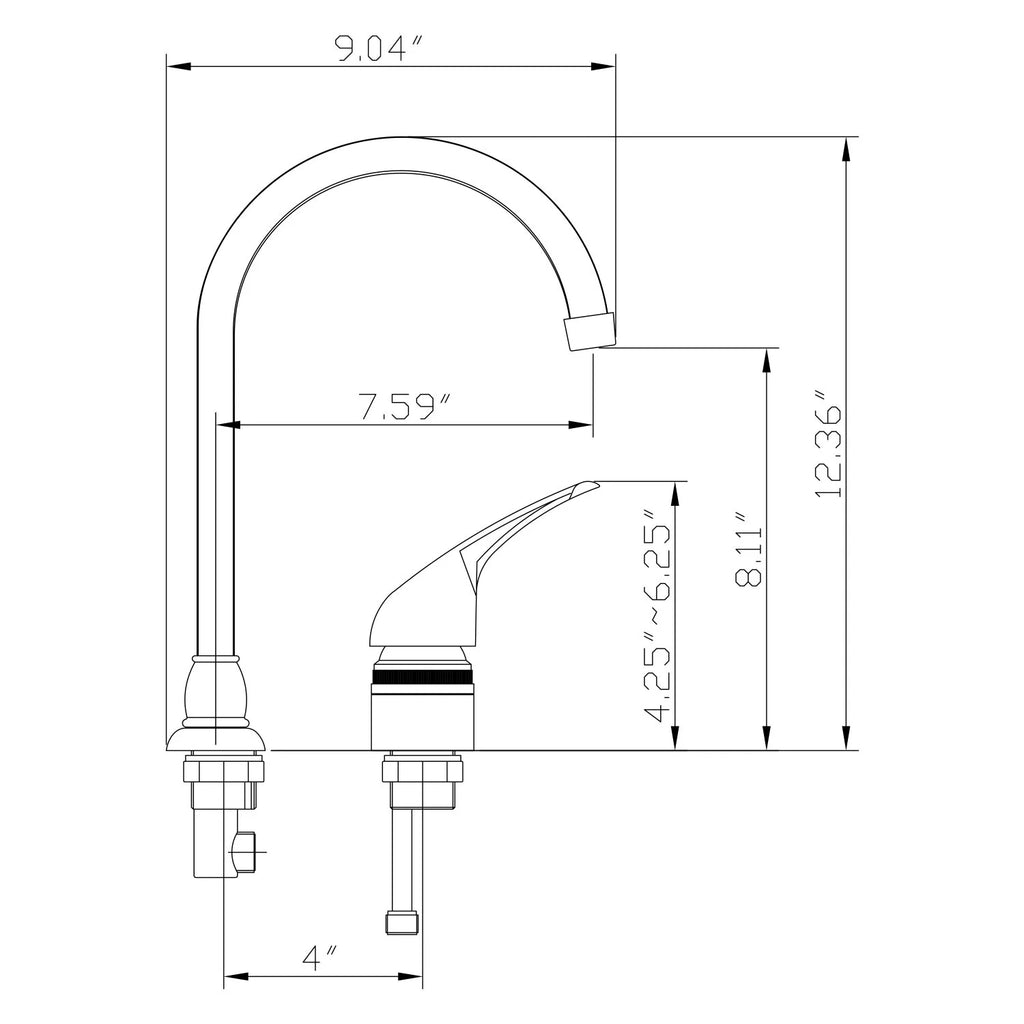 High Arc Gooseneck Kitchen Faucet with Single Lever Side Handle Z649404
