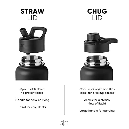 32oz Insulated Stainless Steel Water Bottle with Straw and Chug Lid A14940