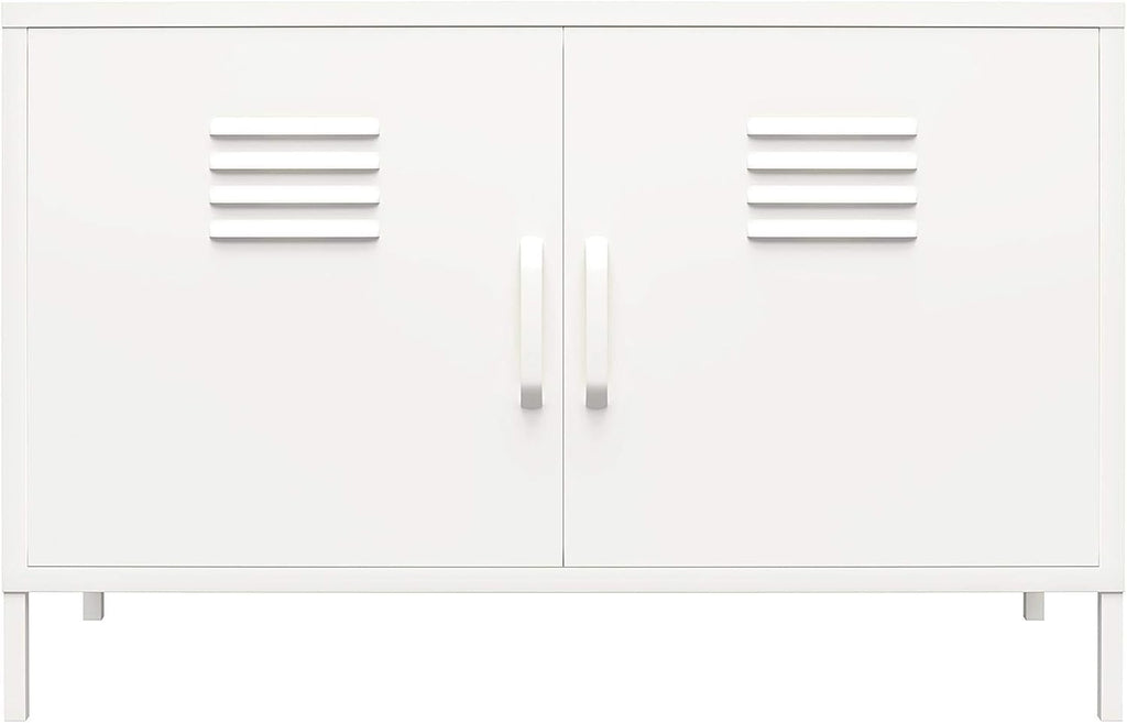 Black 2 Door Metal Locker Accent Cabinet L911