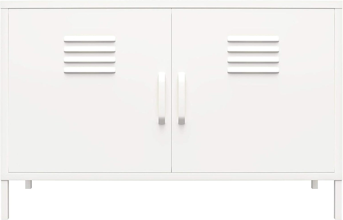 Black 2 Door Metal Locker Accent Cabinet L911