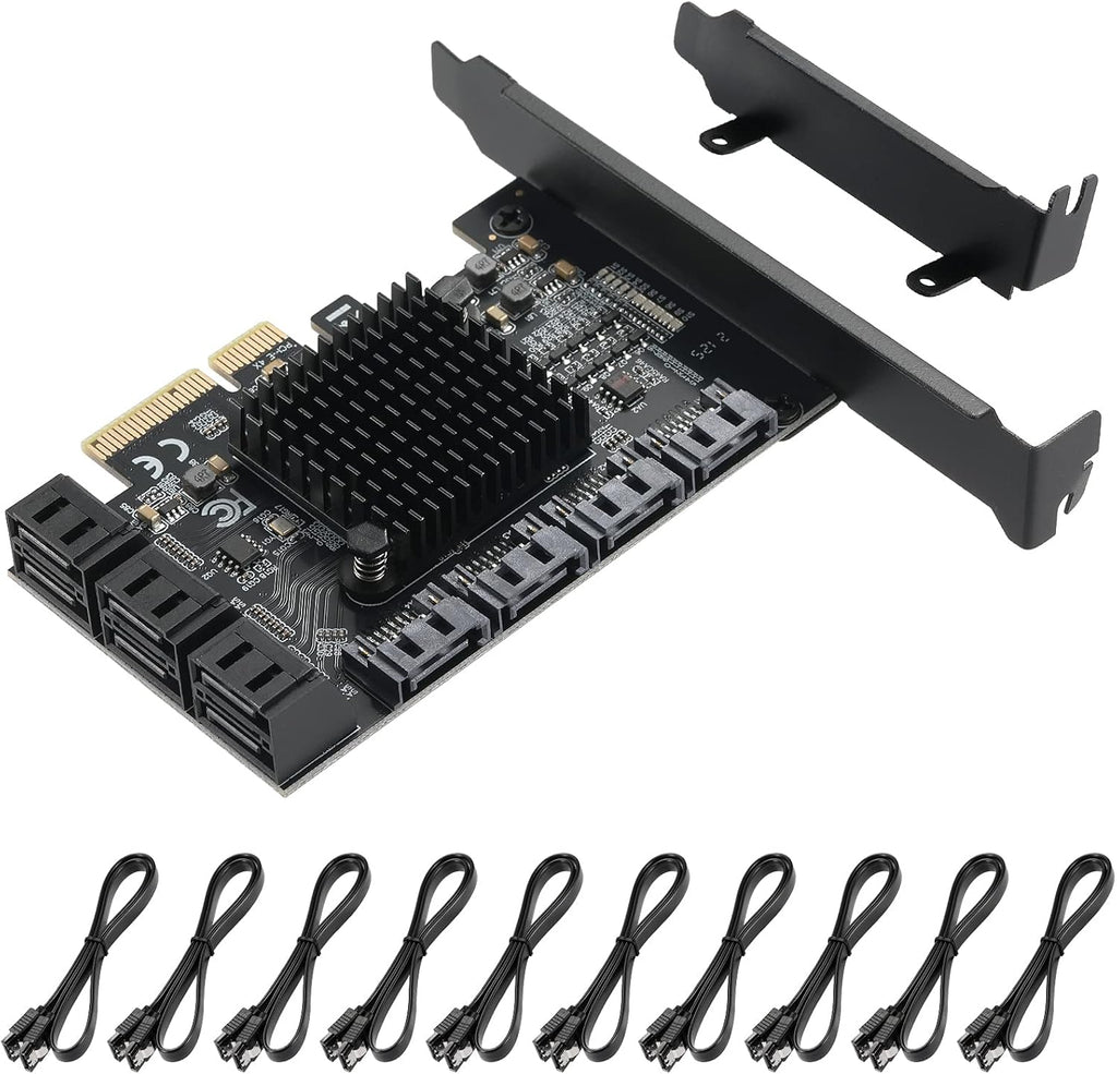 4X PCIE to SATA 3.0 6 Gbps Controller with 8 SATA Cables D4033