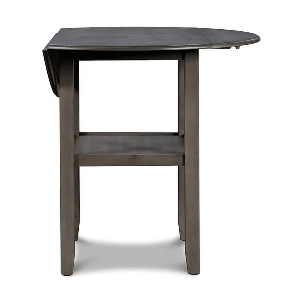 Gray Solid Wood Drop Leaf Counter Table with 2 Chairs L59118