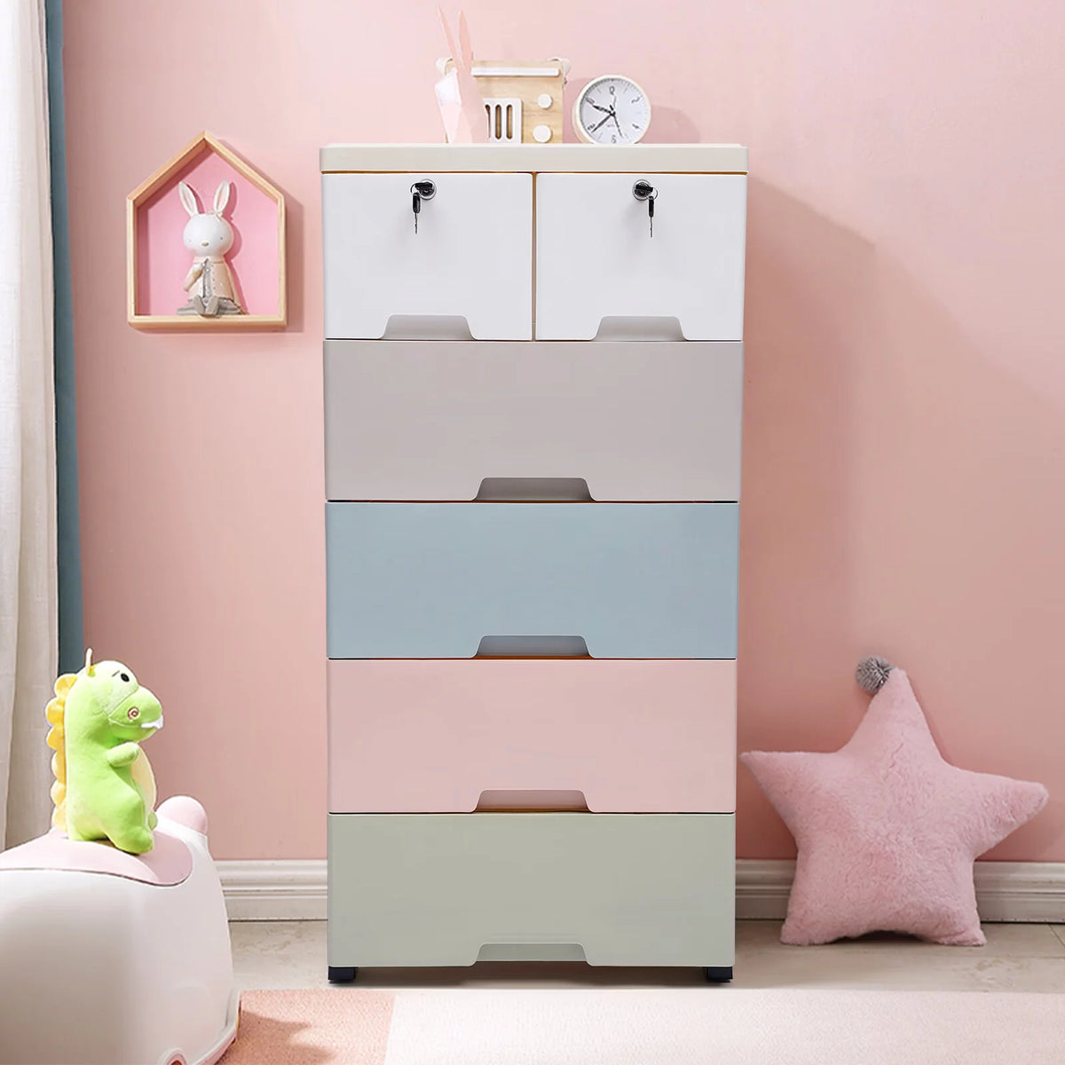 6 Drawer Storage Cabinet with Lock H257581