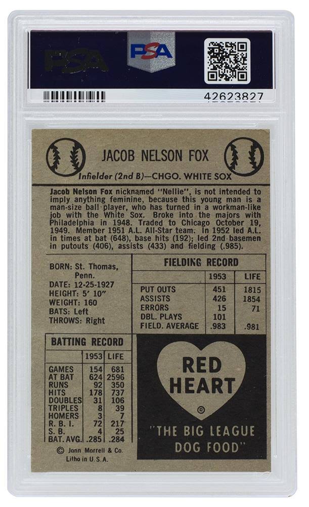 1954 Red Heart Baseball Card NM 7 OC I6761