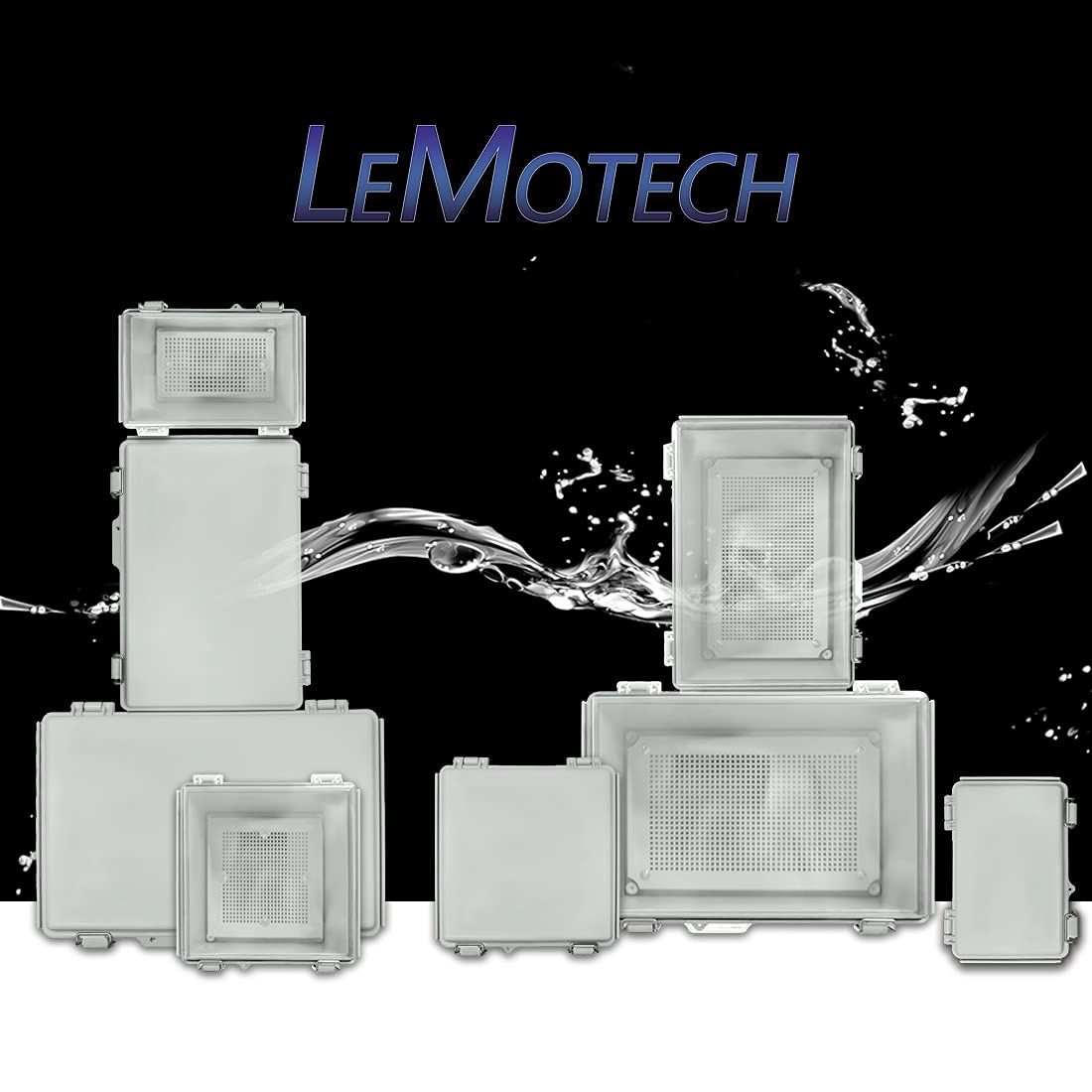 ABS Junction Box Hinged Clear Cover Stainless Steel Latch IP67 Waterproof Enclosure with Mounting Plate Wall Bracket 5.9x3.9x2.8 inch Pack of 2 R41598