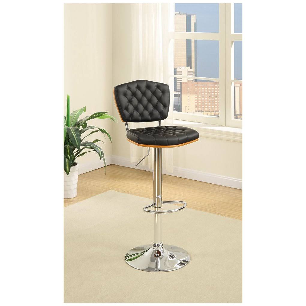 Black Tufted Barstool Set of 2 N1562