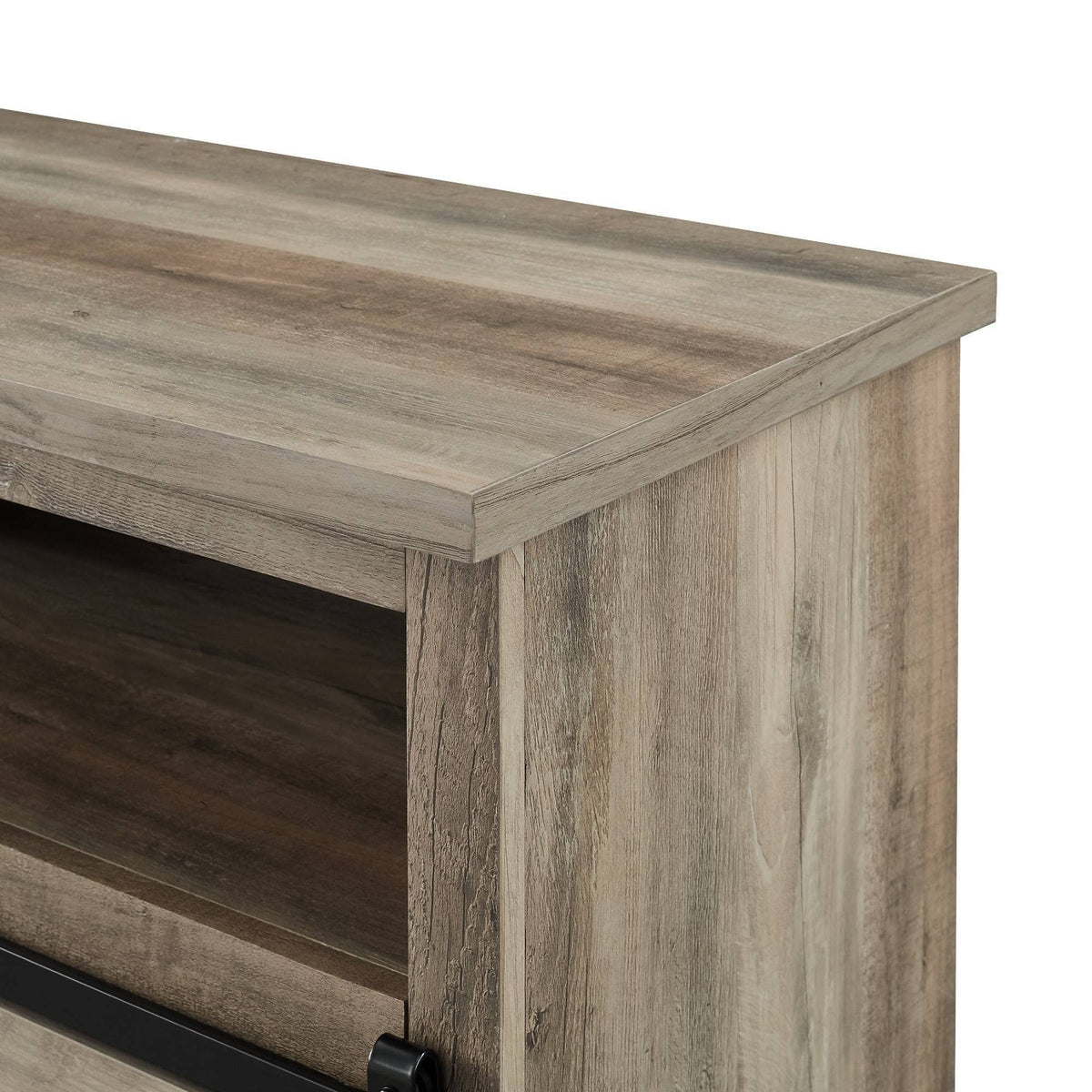Gray Wash Sliding Barndoor TV Highboy Storage Stand K82703