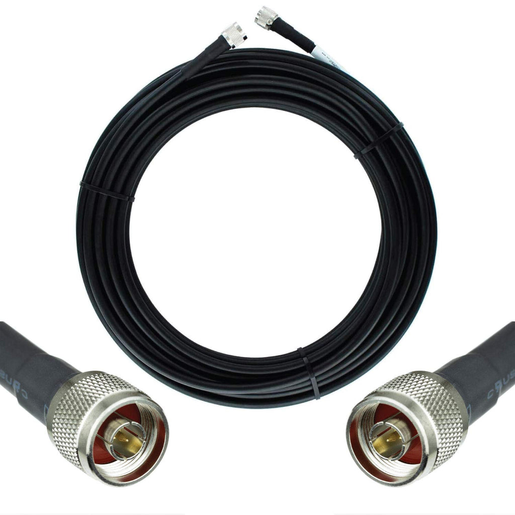 Heavy Duty Ultra Low Loss 50ohm Coaxial Cable 100ft Black N Male to N Male Q4120