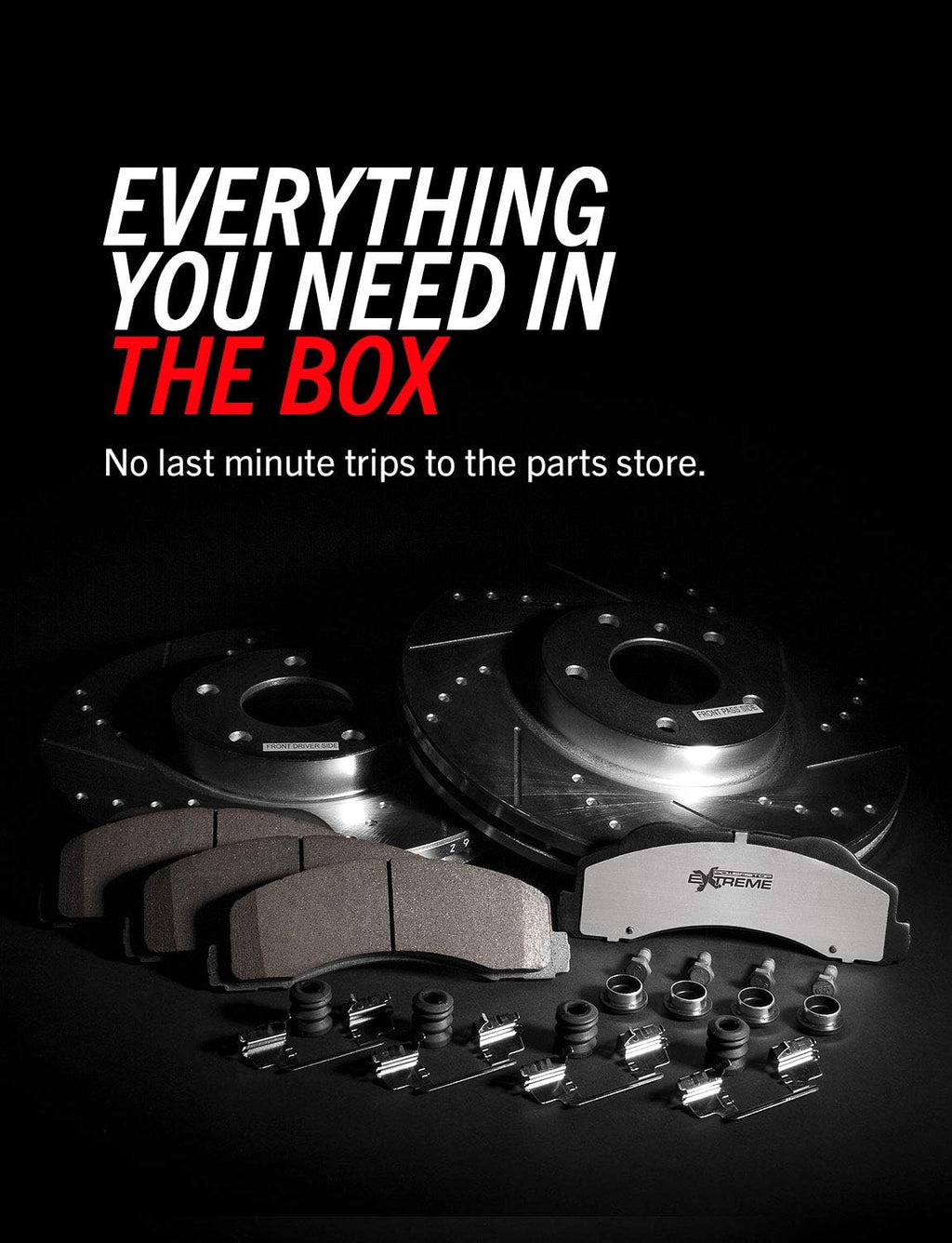 Carbon Fiber Ceramic Brake Pads and Drilled Slotted Brake Rotors Brake Kit B33528