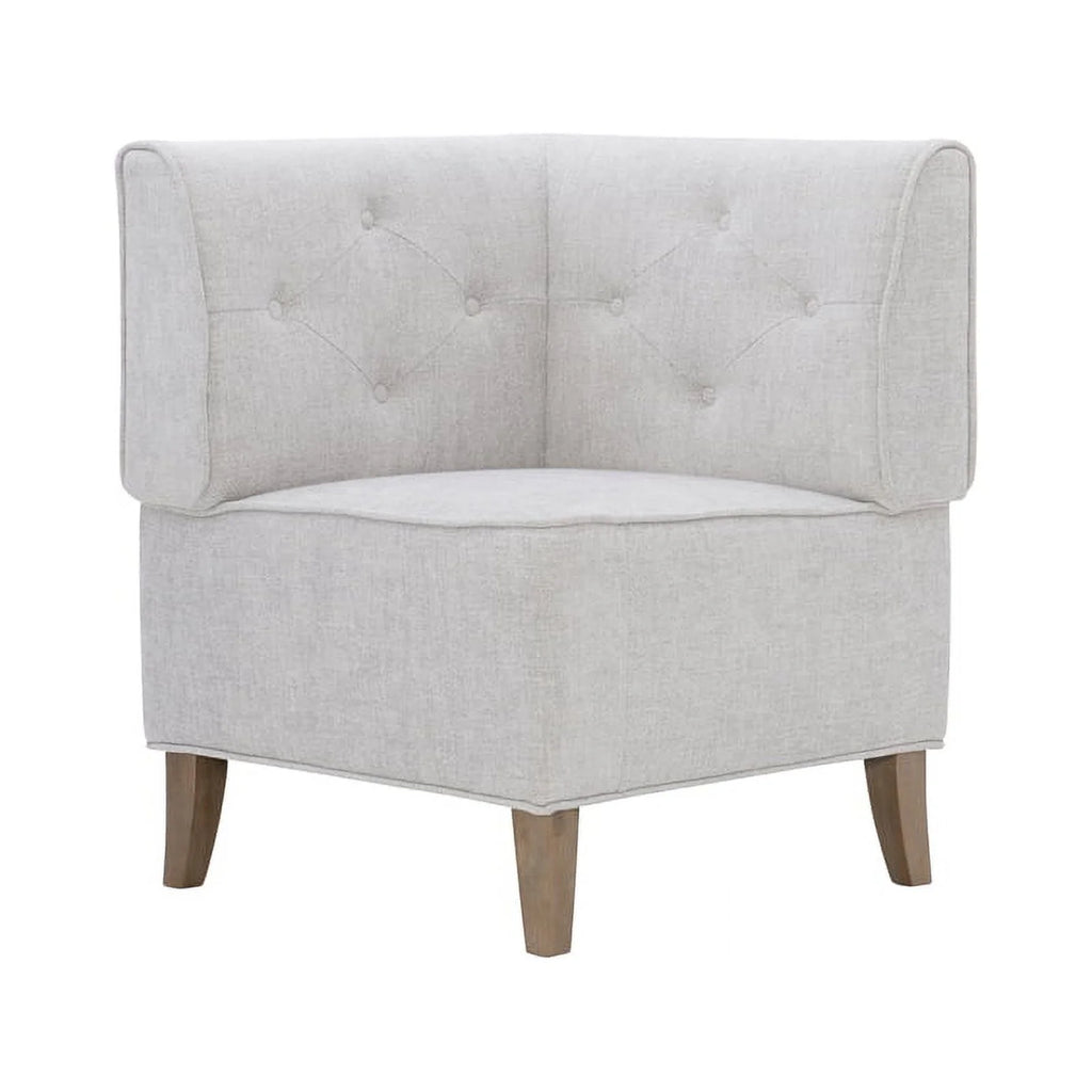 Light Grey Wood Upholstered Corner Bench R111