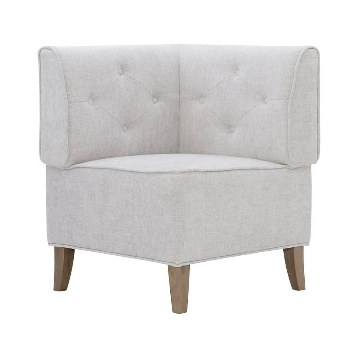 Light Grey Wood Upholstered Corner Bench R111