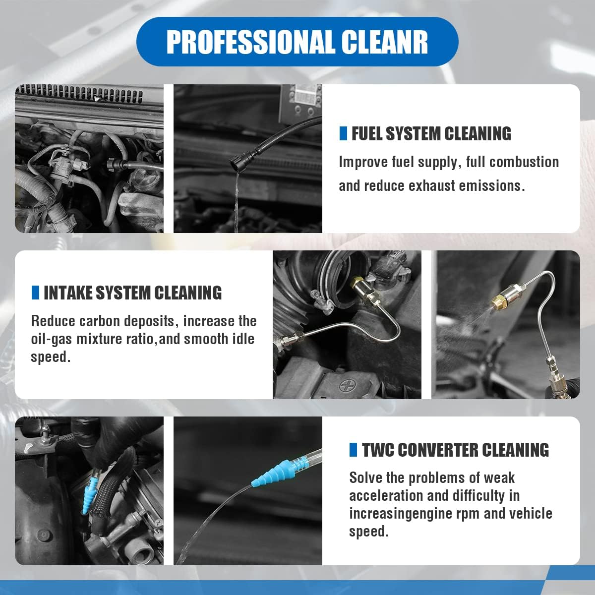 Fuel Injector Cleaner Machine for Gasoline Car, Non-Dismantle Fuel System Cleaner Set T815
