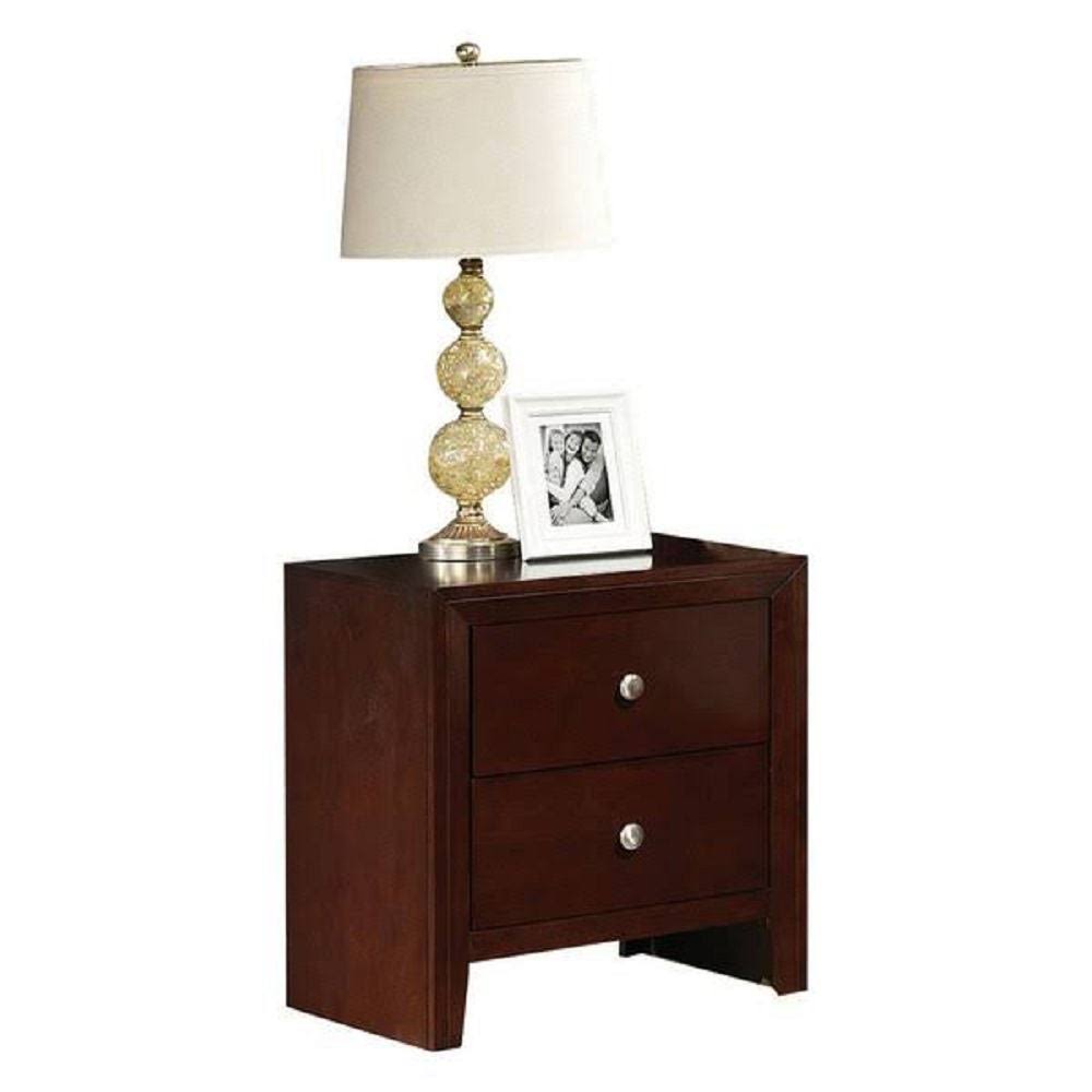 Brown Cherry 2-Drawer Nightstand U71009