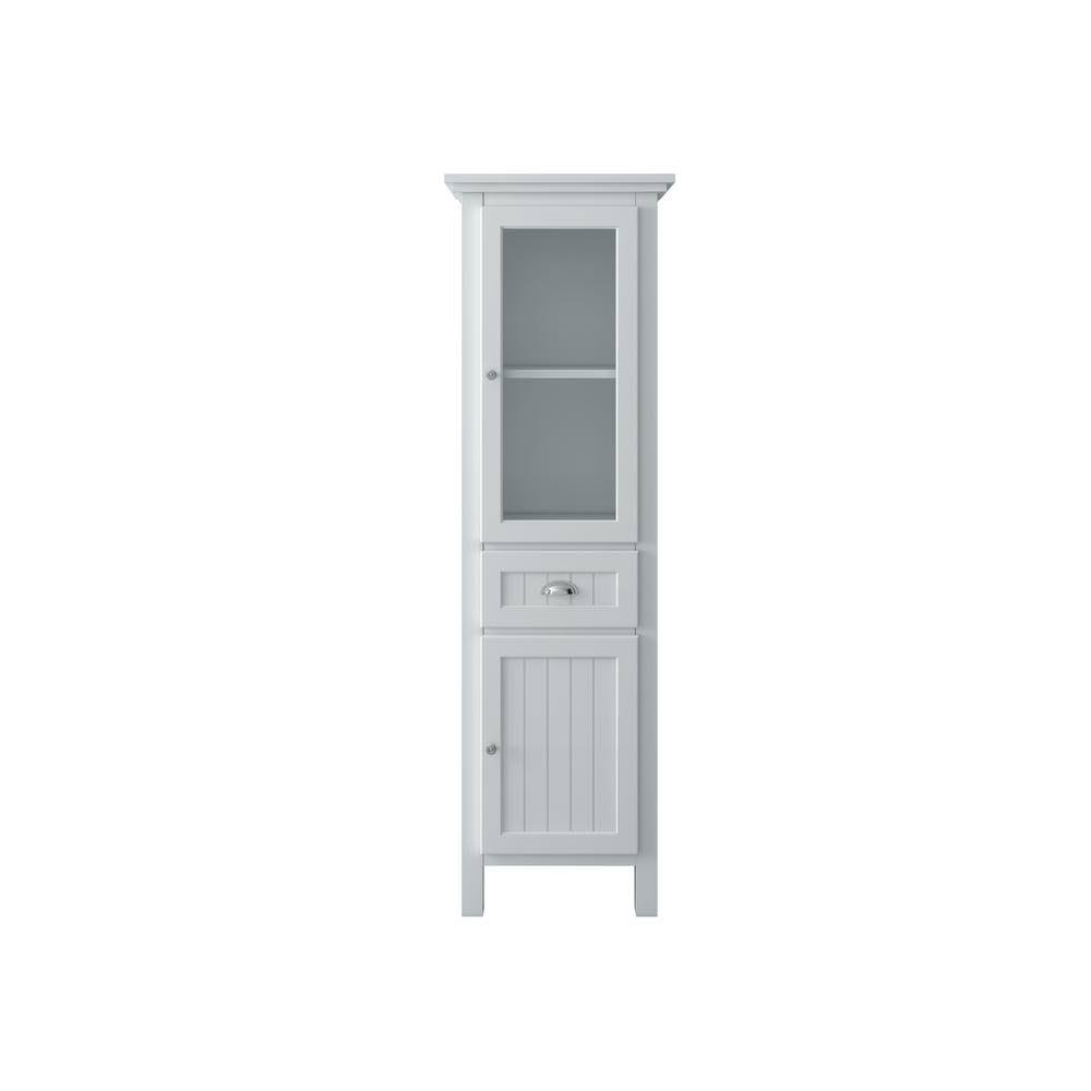 White Bathroom Linen Storage Cabinet E40536