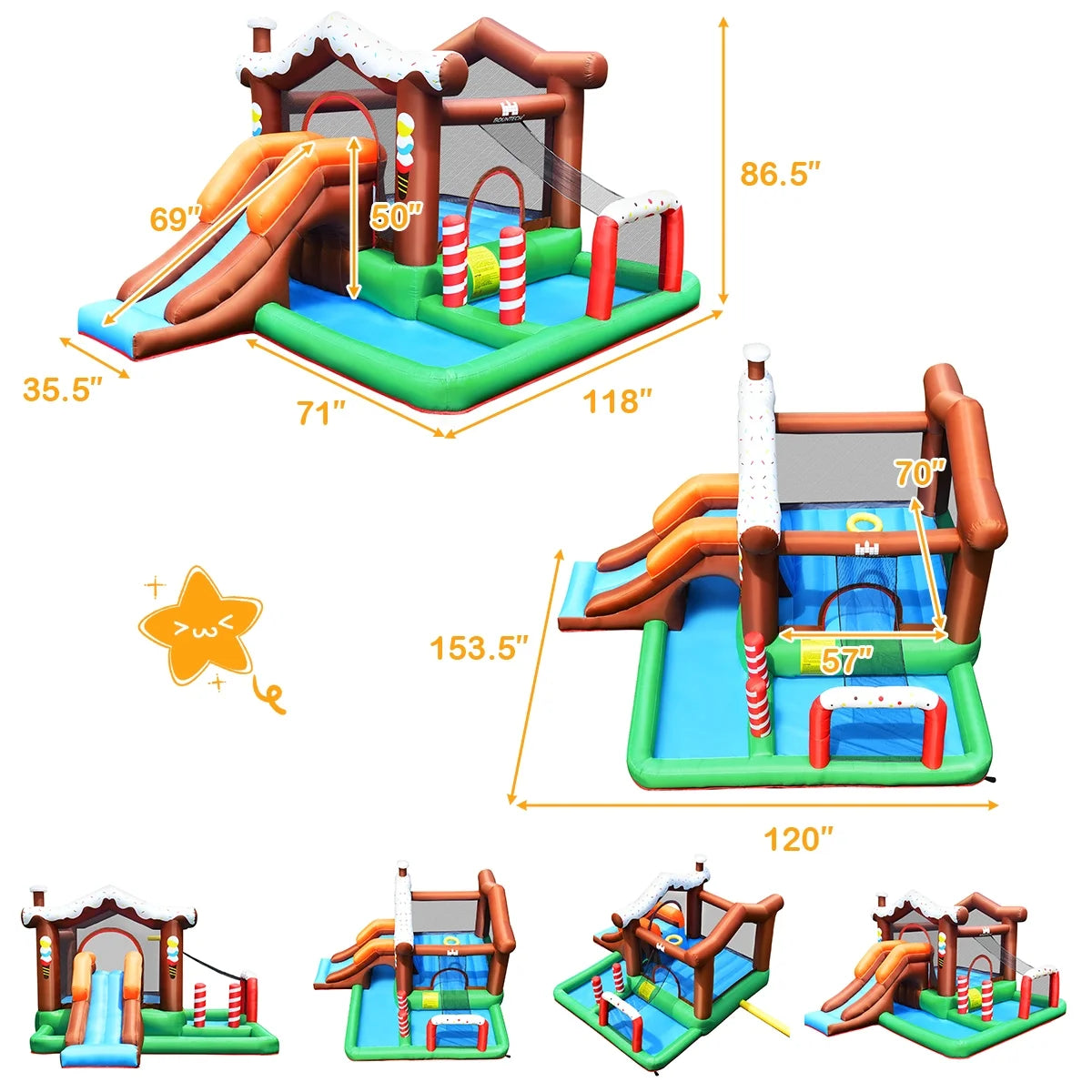Inflatable Bouncer Snow House with 550W Blower J14201