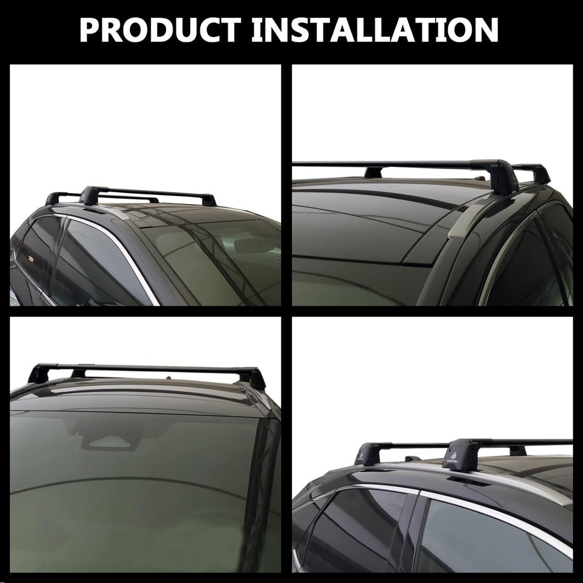 Black Lockable Roof Rack Crossbars Y261
