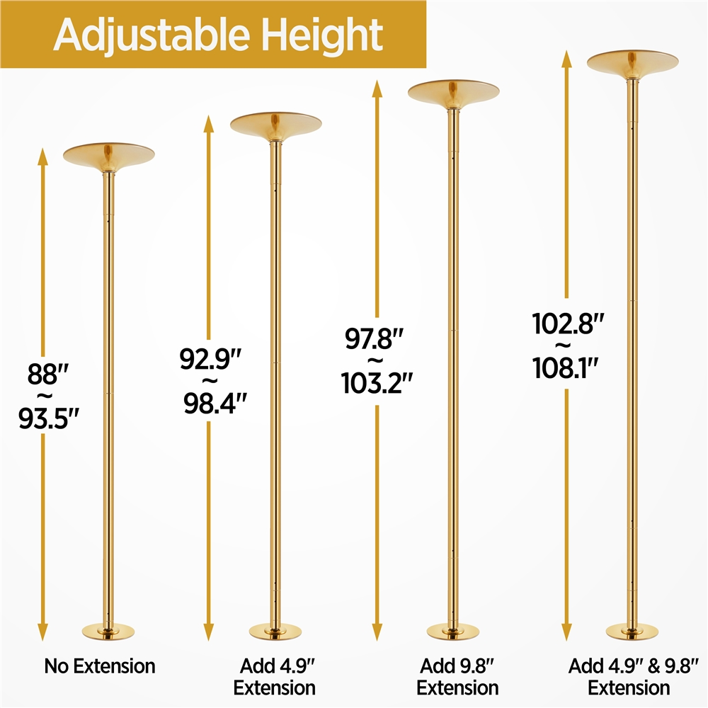 Gold Spinning Dance Pole with Adjustable Height P241929