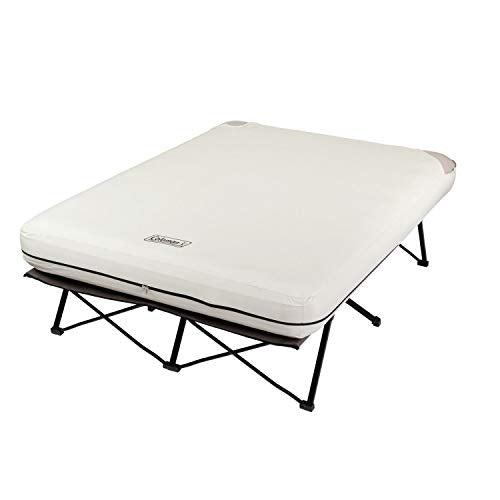 Queen-Size Folding Air Mattress with Steel Frame & Side Table P48541