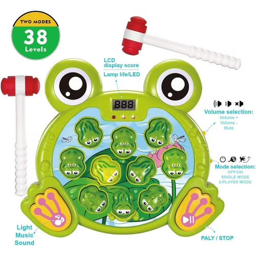 Whack A Frog Interactive Early Development Toy, 2 Hammers Included G526
