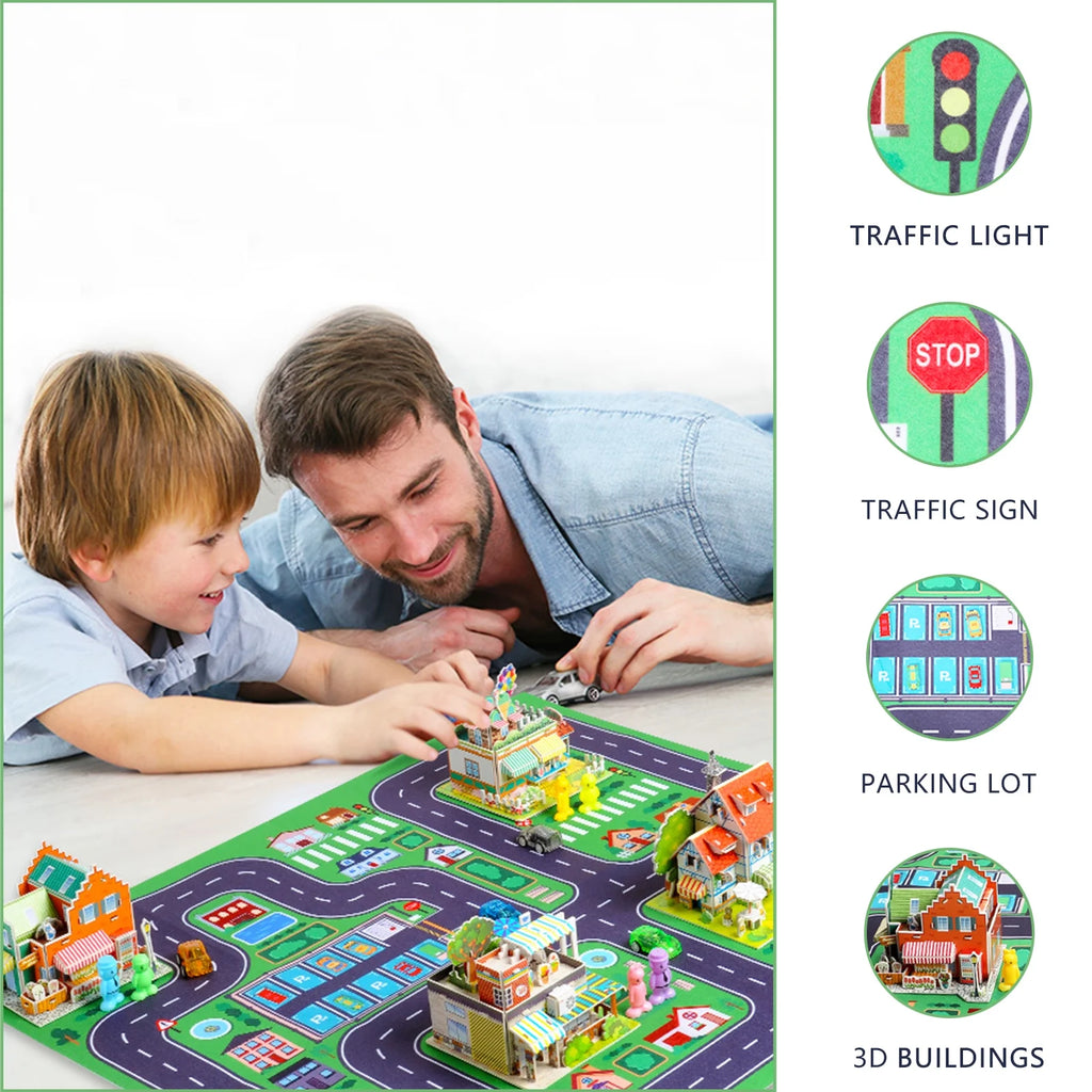 Construction Building Sets with 6 Cartoon Character Toys I1752