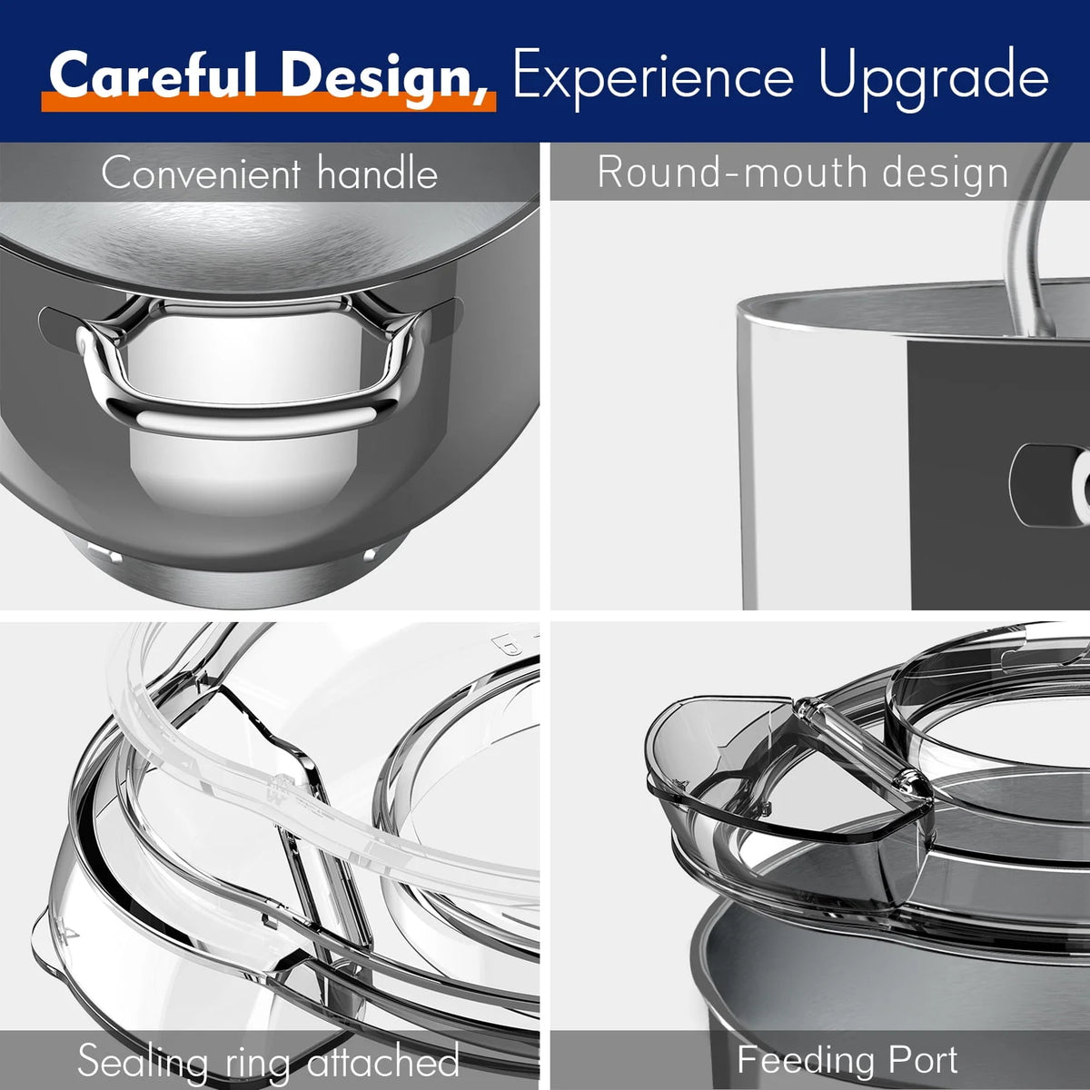 5.5Qt 12-Speed Tilt-Head Electric Stand Mixer with Stainless Steel Bowl I866