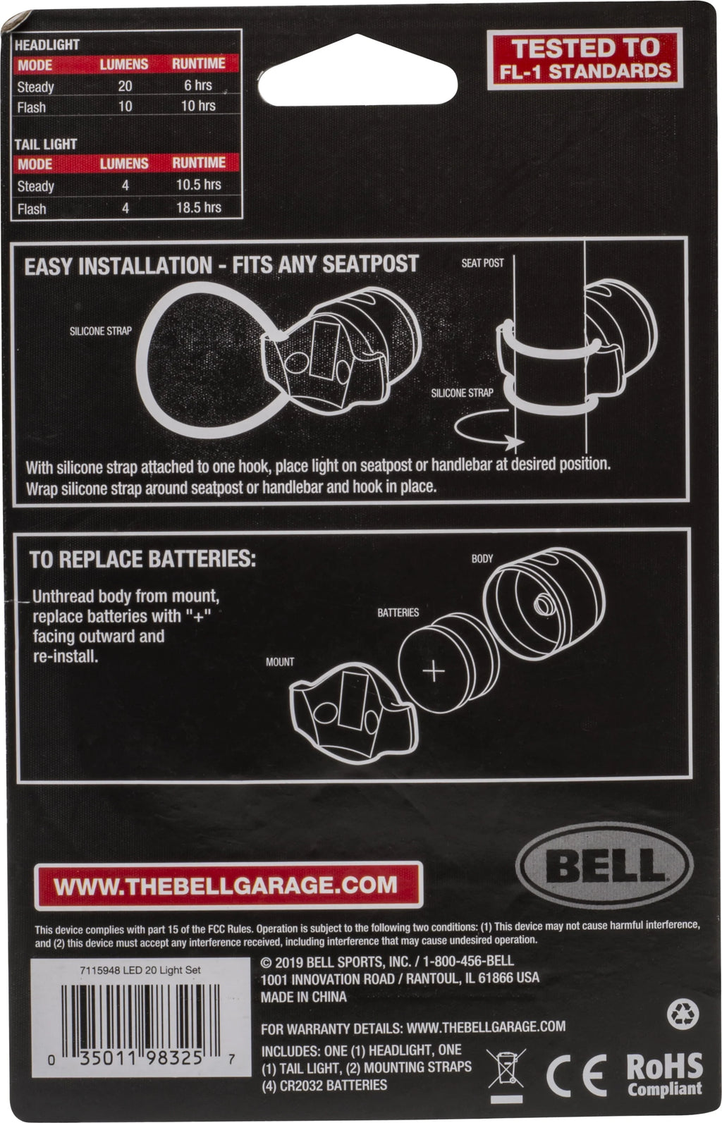 20 Lumen Bicycle Light Set M1846