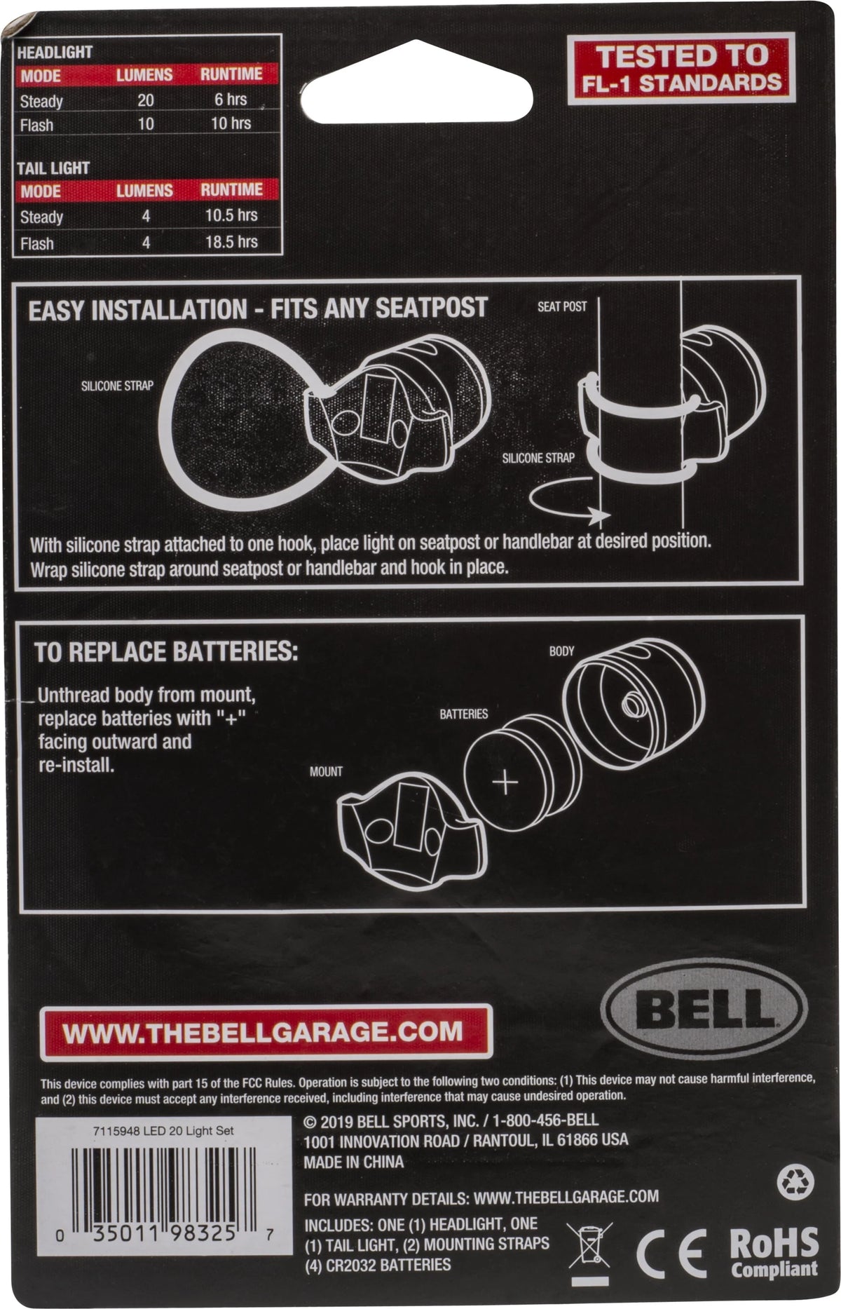 20 Lumen Bicycle Light Set M1846