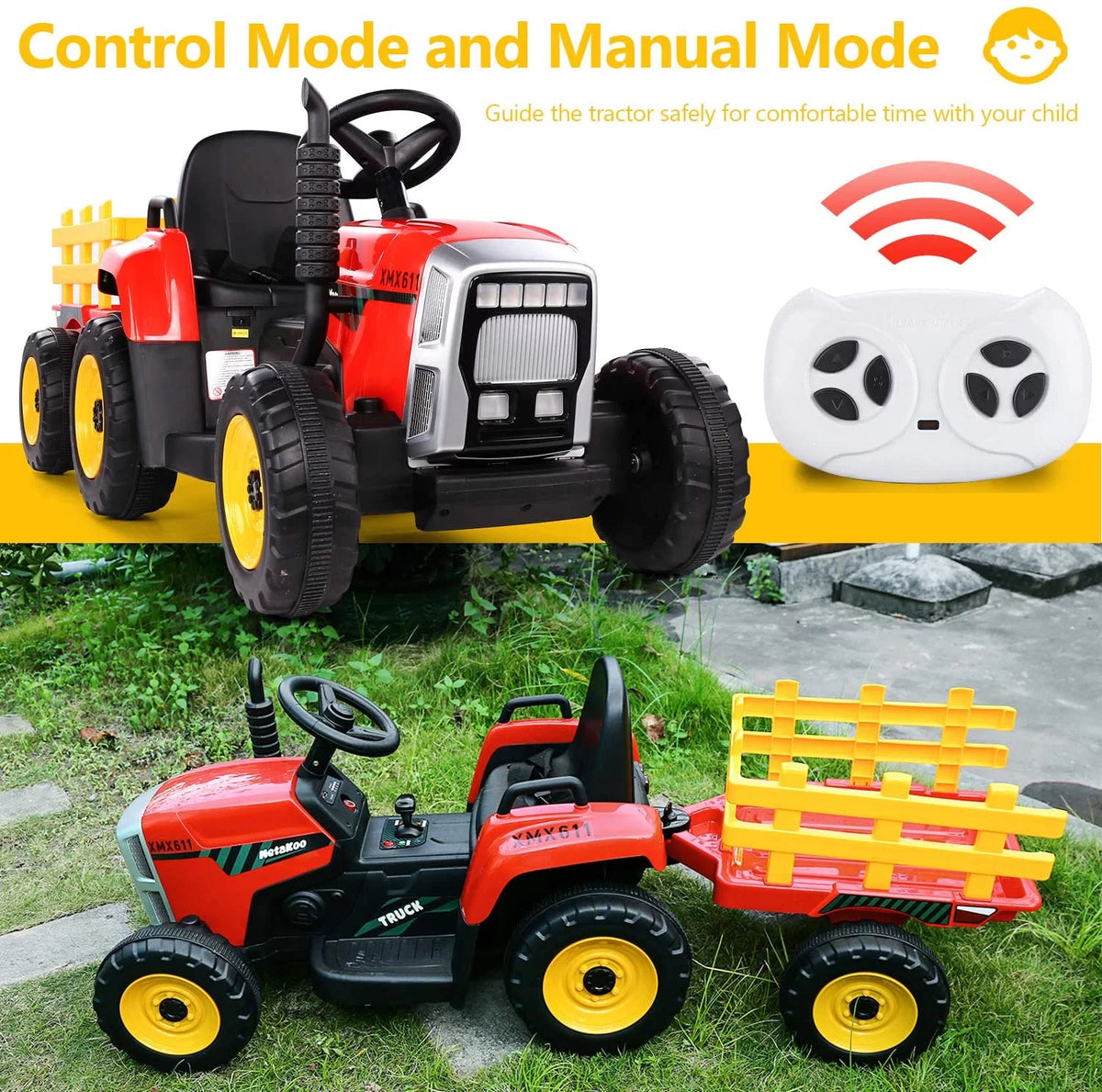 12V 7Ah Kids Electric Tractor with Remote Control L940