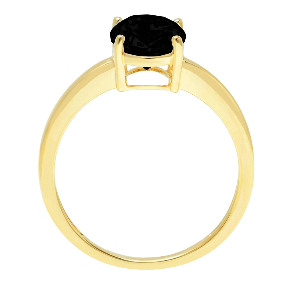 2.5ct Oval Cut Black Onyx 14k Yellow Gold Ring L561461