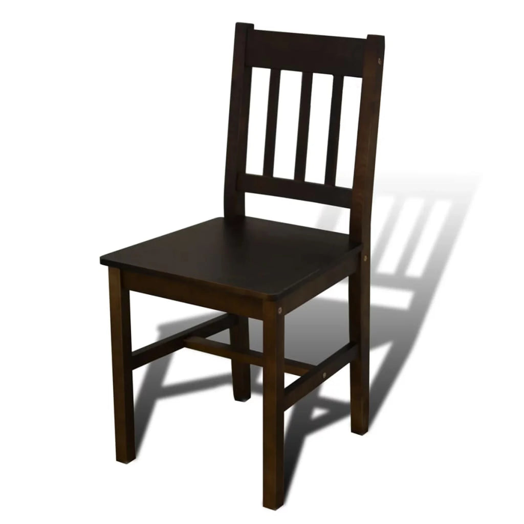 Wooden Dining Table with 4 Chairs Brown W179723